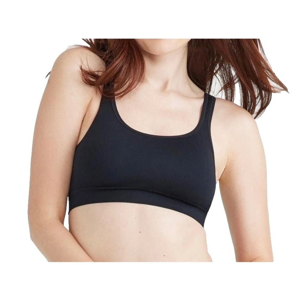 Yummie By Heather Thomson Scoop Neck Bra w/Removable Pads Black 1X/2X